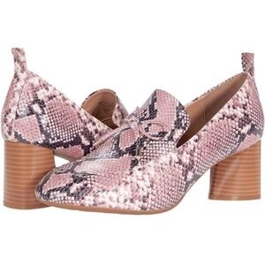 AEROSOLES Aware Mara Snakeskin Vegan Leather Pink & Black Closed Toe Pump.